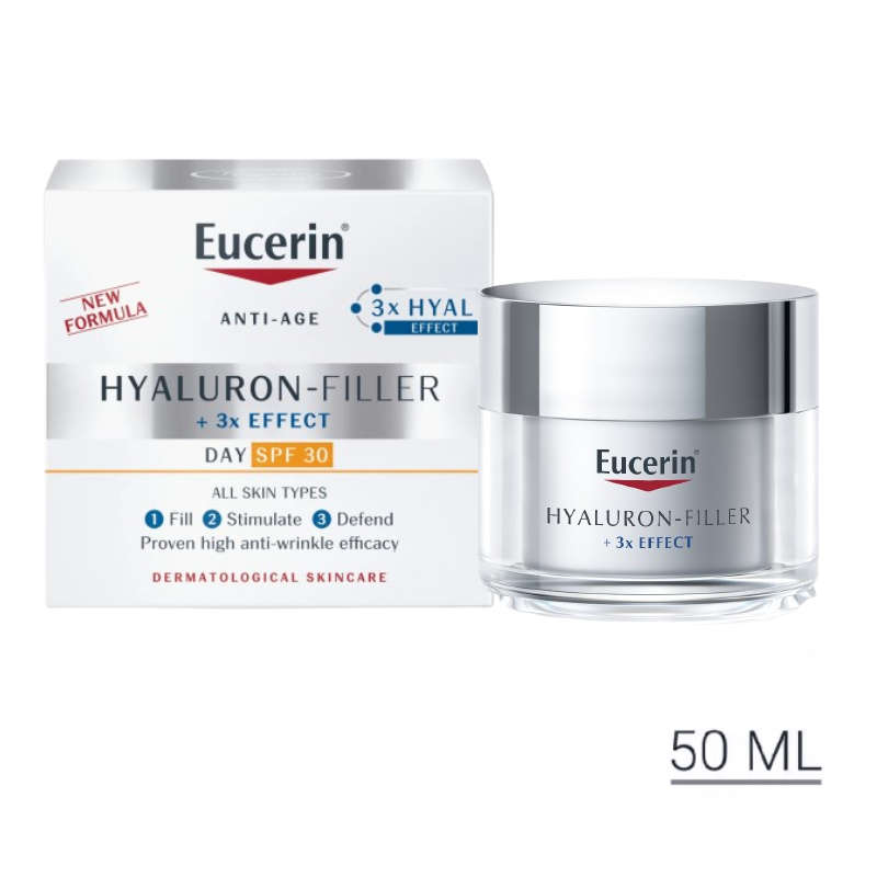 Eucerin Hyaluron-Filler + 3x Effect Day Cream SPF30 50ml , Eucerin , ครีมลดริ้วรอยยูเซอริน , ครีม Eucerin, Eucerin HYALURON [3X]+ FILLER DAY CREAM ,